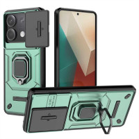 Хибриден гръб със стойка и слайдър за камера за Xiaomi Redmi Note 13 5G - зелен