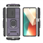 Хибриден гръб със стойка и слайдър за камера за Xiaomi Redmi Note 13 5G - тъмно лилав - 1