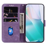 Кожен калъф тип портмоне с коте за Xiaomi Redmi Note 13 5G - лилав - 1 Кожен калъф тип портмоне с коте за Xiaomi Redmi Note 13 5G - лилав - 1
