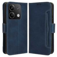 Кожен калъф тип портмоне с магнитна закопчалка за Xiaomi Redmi Note 13 5G - тъмно син