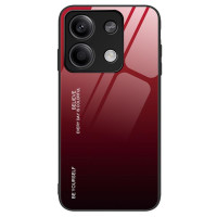 Силиконов кейс със стъклен гръб за Xiaomi Redmi Note 13 5G - червен градиент
