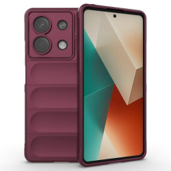 Подсилен силиконов гръб на ленти за Xiaomi Redmi Note 13 5G - винено червен