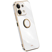 Силиконов гръб със стойка тип пръстен марка XINLI за Xiaomi Redmi Note 13 5G - бял