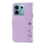 Кожен калъф тип портмоне с цвете за Xiaomi Redmi Note 13 Pro 5G - лилав - 3 Кожен калъф тип портмоне с цвете за Xiaomi Redmi Note 13 Pro 5G - лилав - 3