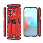 Хибриден гръб със стойка за Xiaomi Redmi Note 13 Pro 5G - червен - 1