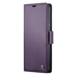 Кожен калъф страничен flip марка CASEME за Xiaomi Redmi Note 13 Pro 5G &ndash; лилав