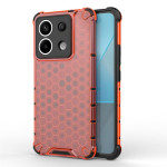 Хибриден гръб с ромбоидна шарка за Xiaomi Redmi Note 13 Pro 5G - червен
