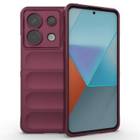 Подсилен силиконов гръб на ленти за Xiaomi Redmi Note 13 Pro 5G - винено червен