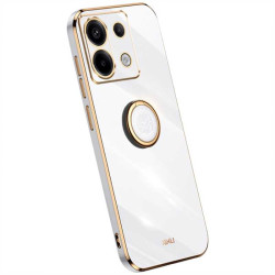 Силиконов гръб със стойка тип пръстен марка XINLI за Xiaomi Redmi Note 13 Pro 5G - бял
