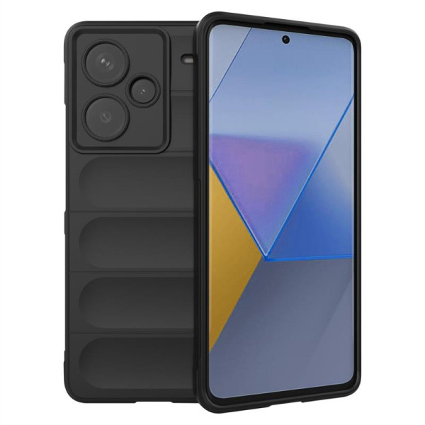 Подсилен силиконов гръб на ленти за Xiaomi Redmi Note 13 Pro+ 5G - черен
