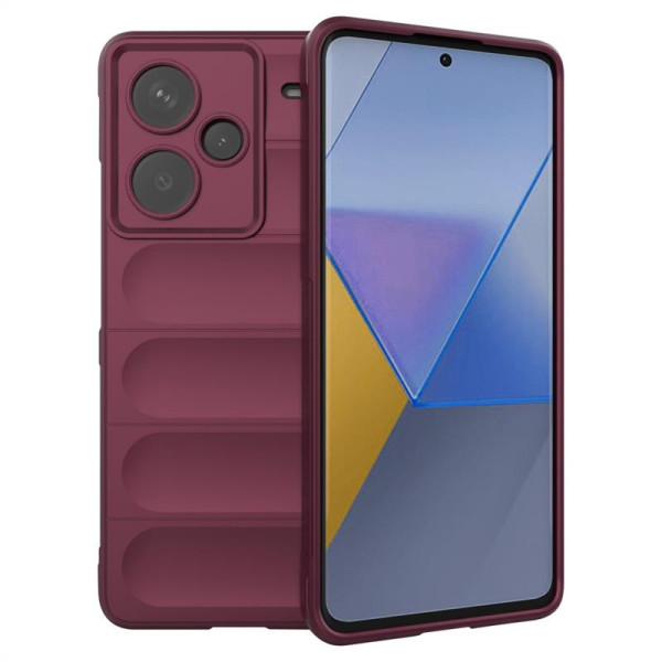 Подсилен силиконов гръб на ленти за Xiaomi Redmi Note 13 Pro+ 5G - винено червен