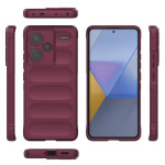 Подсилен силиконов гръб на ленти за Xiaomi Redmi Note 13 Pro+ 5G - винено червен - 2