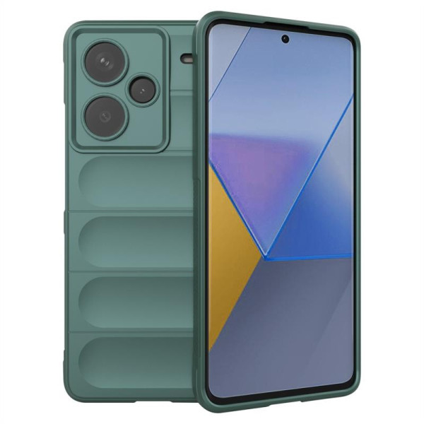 Подсилен силиконов гръб на ленти за Xiaomi Redmi Note 13 Pro+ 5G - тъмно зелен