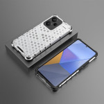 Хибриден гръб с ромбоидна шарка за Xiaomi Redmi Note 13 Pro+ 5G - бял - 0