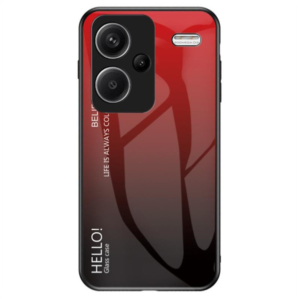 Силиконов кейс със стъклен гръб за Xiaomi Redmi Note 13 Pro+ 5G - червен градиент