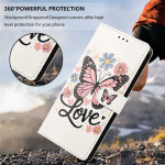 Калъф страничен флип за Xiaomi 17T - розова пеперуда - 3 Калъф страничен флип за Xiaomi 17T - розова пеперуда - 3