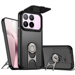 Хибриден гръб със стойка и капаче за камера за Xiaomi 17T - черен