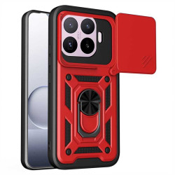 Хибриден гръб със стойка и слайдър за камера за Xiaomi 17T - червен