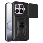 Хибриден гръб със стойка и слайдър за камера за Xiaomi 17T Pro - черен