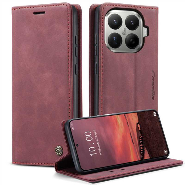 Калъф страничен flip марка CASEME за Xiaomi 17T Pro – винено червен Калъф страничен flip марка CASEME за Xiaomi 17T Pro – винено червен