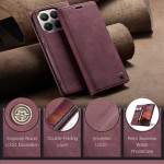 Калъф страничен flip марка CASEME за Xiaomi 17T Pro – винено червен - 1 Калъф страничен flip марка CASEME за Xiaomi 17T Pro – винено червен - 1