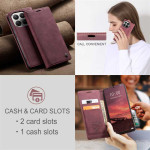 Калъф страничен flip марка CASEME за Xiaomi 17T Pro – винено червен - 2 Калъф страничен flip марка CASEME за Xiaomi 17T Pro – винено червен - 2