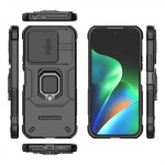 Хибриден гръб със стойка и слайдър за камера за Xiaomi Redmi 17 4G/5G - черен - 0