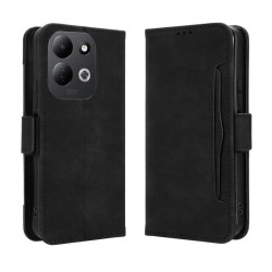 Кожен калъф тип портмоне с магнитна закопчалка за Xiaomi Redmi 17 4G/5G - черен