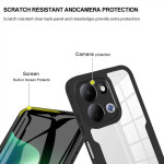 Цялостен гръб от силикон и пластмаса за Xiaomi Redmi 17 4G/5G - прозрачен с черна рамка - 2