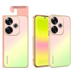 Силиконов кейс със стъклен гръб марка SINGIUZOO за Xiaomi Redmi Note 17 4G/5G - розов градиент - 1
