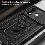 Хибриден гръб със стойка и слайдър за камера за Xiaomi Redmi Note 17 4G/5G - черен - 0