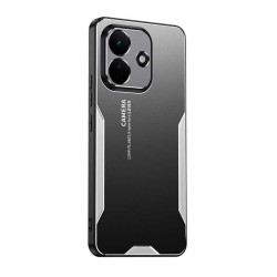 Алуминиев гръб за Xiaomi Redmi Note 17 4G/5G - черен със сребрист ръб