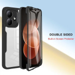 Цялостен гръб от силикон и пластмаса за Xiaomi Redmi Note 17 Pro 5G - прозрачен с черна рамка - 1