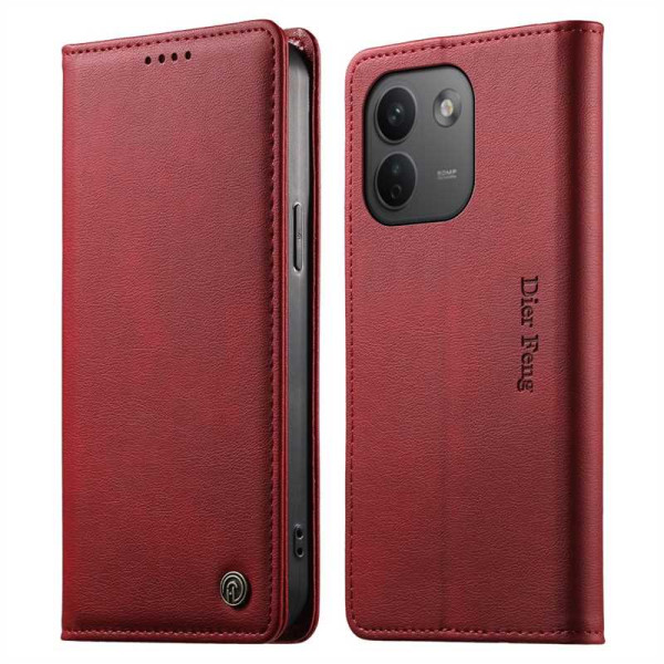 Калъф тип портмоне марка DIERFENG за Xiaomi Redmi Note 17 Pro Max 5G - червен Калъф тип портмоне марка DIERFENG за Xiaomi Redmi Note 17 Pro Max 5G - червен