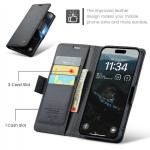 Калъф страничен flip марка CASEME за iPhone 17 – черен - 1