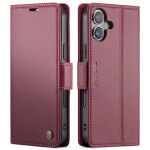 Калъф страничен flip марка CASEME за iPhone 17 – винено червен Калъф страничен flip марка CASEME за iPhone 17 – винено червен