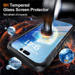Цялостен гръб от силикон и пластмаса за iPhone 17 - прозрачен с черна рамка - 1