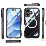 Цялостен гръб от силикон и пластмаса за iPhone 17 - прозрачен с черна рамка - 0