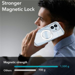 Хибриден гръб с кръгла метална стойка MAGSAFE за iPhone 17 - бял - 3