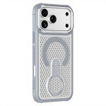 Хибриден гръб с кръгла метална стойка MAGSAFE за iPhone 17 Pro - сив - 0