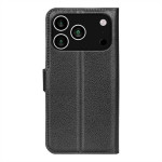 Кожен калъф тип портмоне за iPhone 17 Pro - черен - 0 Кожен калъф тип портмоне за iPhone 17 Pro - черен - 0