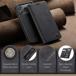 Калъф страничен flip марка CASEME за iPhone 17 Pro – черен - 2 Калъф страничен flip марка CASEME за iPhone 17 Pro – черен - 2