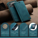 Калъф страничен flip марка CASEME за iPhone 17 Pro – тюркоазен - 3 Калъф страничен flip марка CASEME за iPhone 17 Pro – тюркоазен - 3