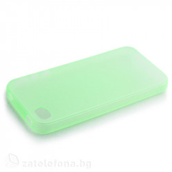 Полупрозрачен пластмасов калъф за iPhone 4/4s - зелен