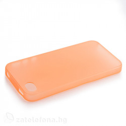 Полупрозрачен пластмасов калъф за iPhone 4/4s - оранжев