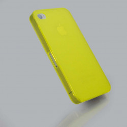 Полупрозрачен пластмасов калъф за iPhone 4/4s - жълт