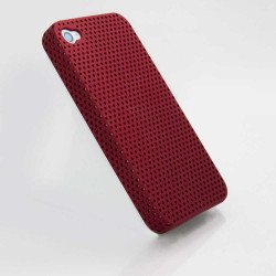 Пластмасов калъф "mesh" за iPhone 4/4s - червен