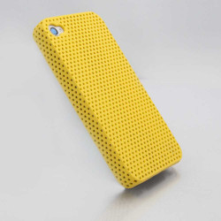Пластмасов калъф "mesh" за iPhone 4/4s - жълт