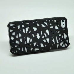Пластмасов калъф тип "mesh" на триъгълници за iPhone 5 - черен