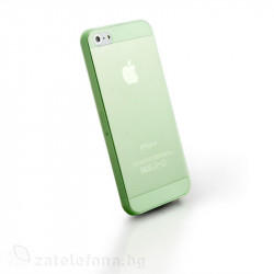Полупрозрачен пластмасов калъф за iPhone 5 - зелен